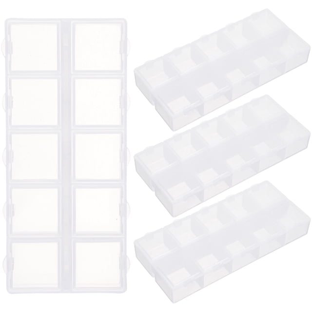 FELTECHELECTR 4Ud Caja Organizadora Plástica Para Joyería Con Compartimentos Para Collar Y Anillos