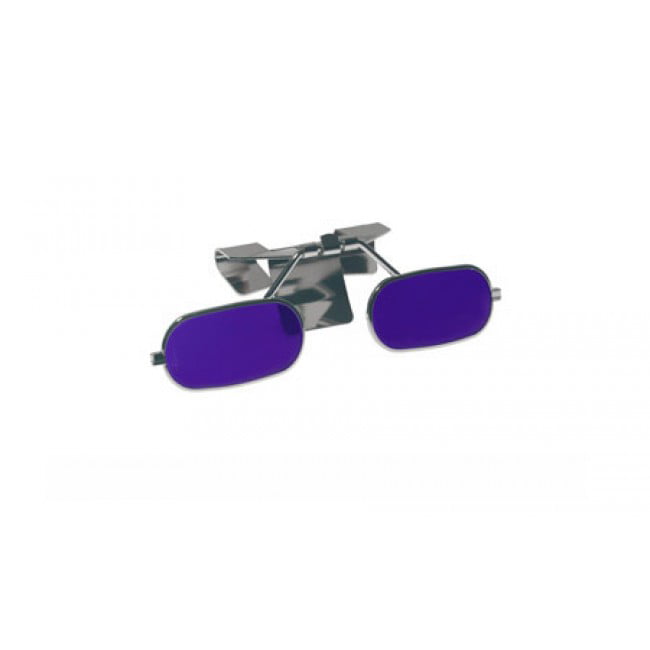 Cobalt Blue Glass Clip-On Flip-Up Spectacles Full Lens To Fit On Hard Hats