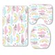 thumbnail image 1 of ABPHQTO Rainbows Clouds Pattern Juego de alfombras de baño de 3 piezas Alfombra de baño Contour Mat y cubierta de tapa de inodoro, 1 of 2