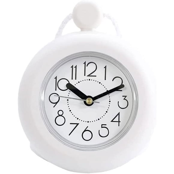 Woeilo Shower Clock, Waterproof Bathroom Clock, Mini Bathroom Clock, Dual-Use Wall Clock and Desk Clock, White