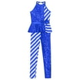 thumbnail image 6 of TiaoBug Kids Girls Sleeveless Sparkly Sequins Dance Unitards Jumpsuit Christmas Candy Cane Costume Royal Blue 10, 6 of 7