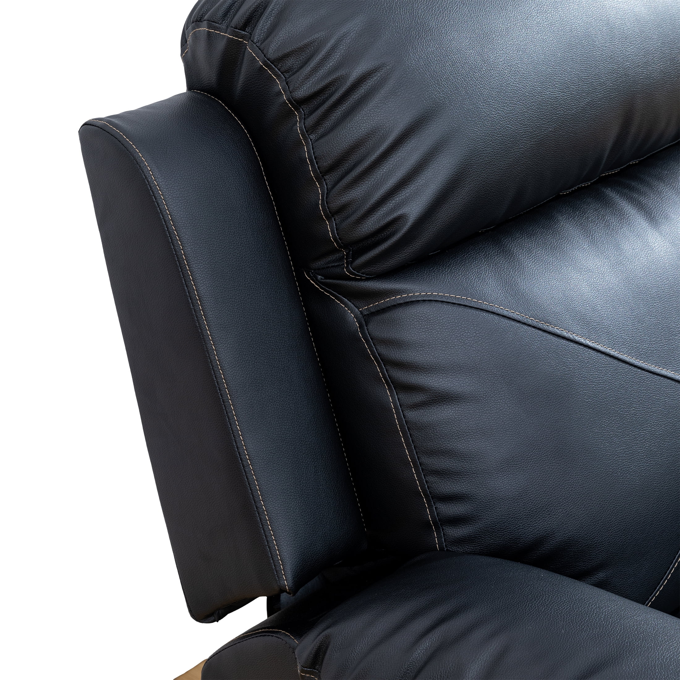 Aukfa 37" Power Recliner Sofa Chair for Living Room, Home Theater Reclining, Flannel, Black