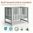 thumbnail image 6 of Mamazing 7-in-1 Convertible Baby Crib with mattress, 4 Adjustable Heights Pinewood Foldable Infant Cradle Converts to Twin Bed Playpen Mini Sofa, 6 of 9
