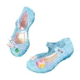 thumbnail image 3 of Gyujnb Girls Glitter Jelly Sandals Low Heel Adjustable Strap Water Friendly for Parties & Summer,6.5-7 Years, 3 of 4
