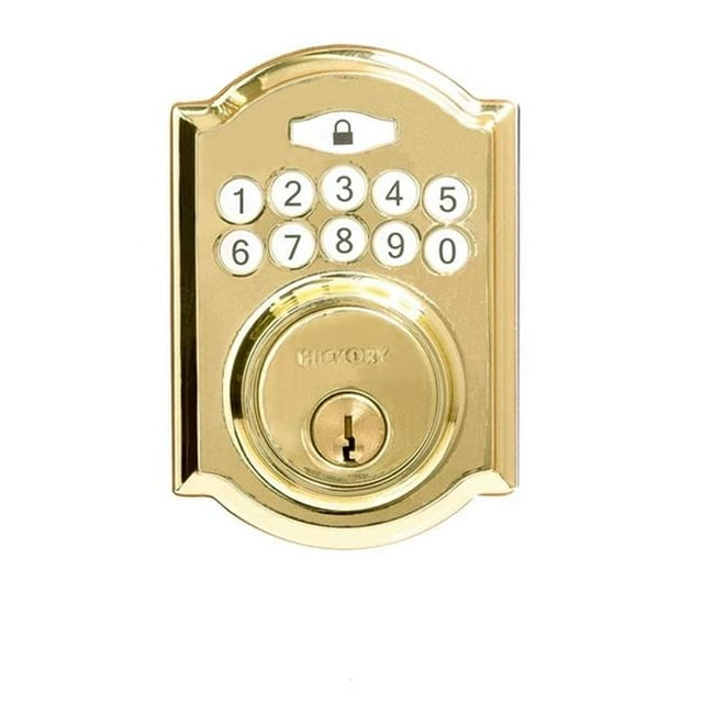 Hickory Hardware H076388-PB Traditionnel Bluetooth Sécurisé Activé Deadbolt&44; Laiton Poli