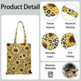 thumbnail image 5 of Aesthetic Sunflower and Butterfly Design Tote - Foldable & Spacious Reusable Grocery Bag, 5 of 6