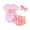 Pink, variant on Bagilaanoe 3pcs Newborn Baby Girl Shorts Set Short Sleeve Letter Print Romper Tops + Floral Shorts + Headband 3M 6M 12M 18M Infant Casual Summer Clothes