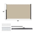 thumbnail image 3 of Lisonu Retractable Side Awning, 118 x 63 in, Waterproof and UV-Resistant, Privacy Screen for Patio, Balcony, Garden, Beige Polyester with Dark Grey Frame, 3 of 8