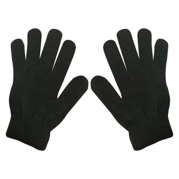 Ikeay Kids Winter Stretch Children's Boys Girl's Black Unisex Gloves 6 Pack,Hand Protection Equipment,Gloves,Clearance Sale