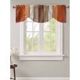 thumbnail image 2 of Fsddascl Burnt Orange Brown Tie Up Valance Curtains for Windows, Kitchen Curtains Window Treatments, Farmhouse Vintage Wooden Short Window Shades Valances for Bedroom Bathroom Cafe 42"x12", 2 of 7
