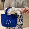 thumbnail image 2 of Bolso de mano para mujer, de lona, sencillo, pequeño, fresco, con cara sonriente, bolso artístico, pequeño, combinable, 2 of 6