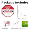 thumbnail image 3 of Security Alert Parking Lot Under 24 Hour Surveillance Trespassers Will Be Prosecuted 10 inch X 10 inch Octagon Aluminum Metal Signs with Aluminum Mounting Stake Weather Resistant for, 3 of 8