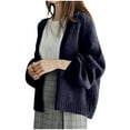 thumbnail image 5 of Antinious Cardigan Sweaters for Women Casual Loose Long Sleeve Solid Knit Outerwear Coat,Women Winter Sweater Coat,Womens Trench Coat,Navy,Free Size, 5 of 5