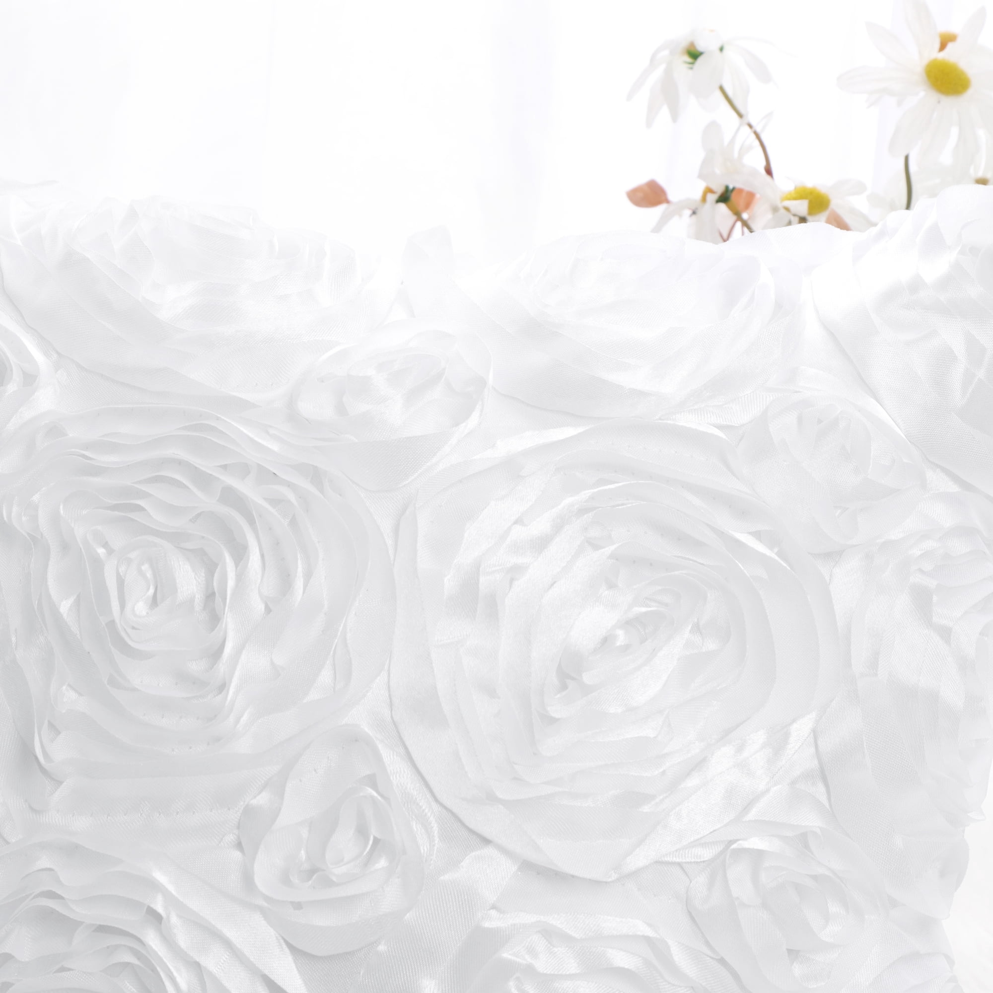 Unique Bargains 3D Flower Decorative Throw Pillow Cover 16" x 16" Snow White