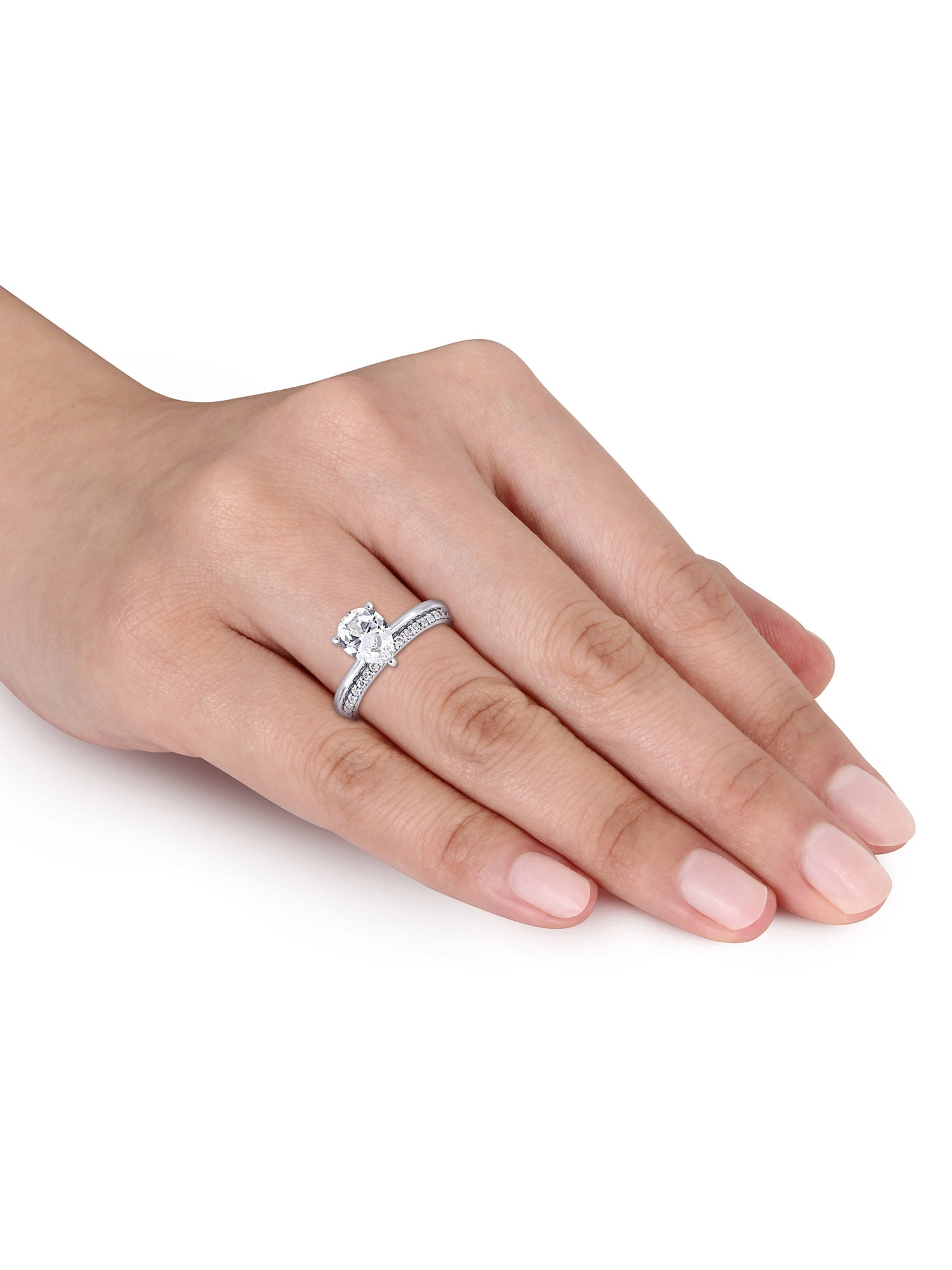 Everly Women's Sapphire 10k White Gold Bridal Set