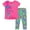 Pink / multicolor, variant on DreamWorks Trolls Poppy Viva Toddler Girls T-Shirt and Leggings Outfit Set Light Orange / Purple 3T