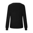 thumbnail image 5 of Women's V Neck Chest Pocket Sweater, Drop Shoulder Long Sleeve Pullover, Solid Color Knit Top, Casual Loose Fit Blouse, Everyday Comfort Wear with Front Pocket Black L, 5 of 6