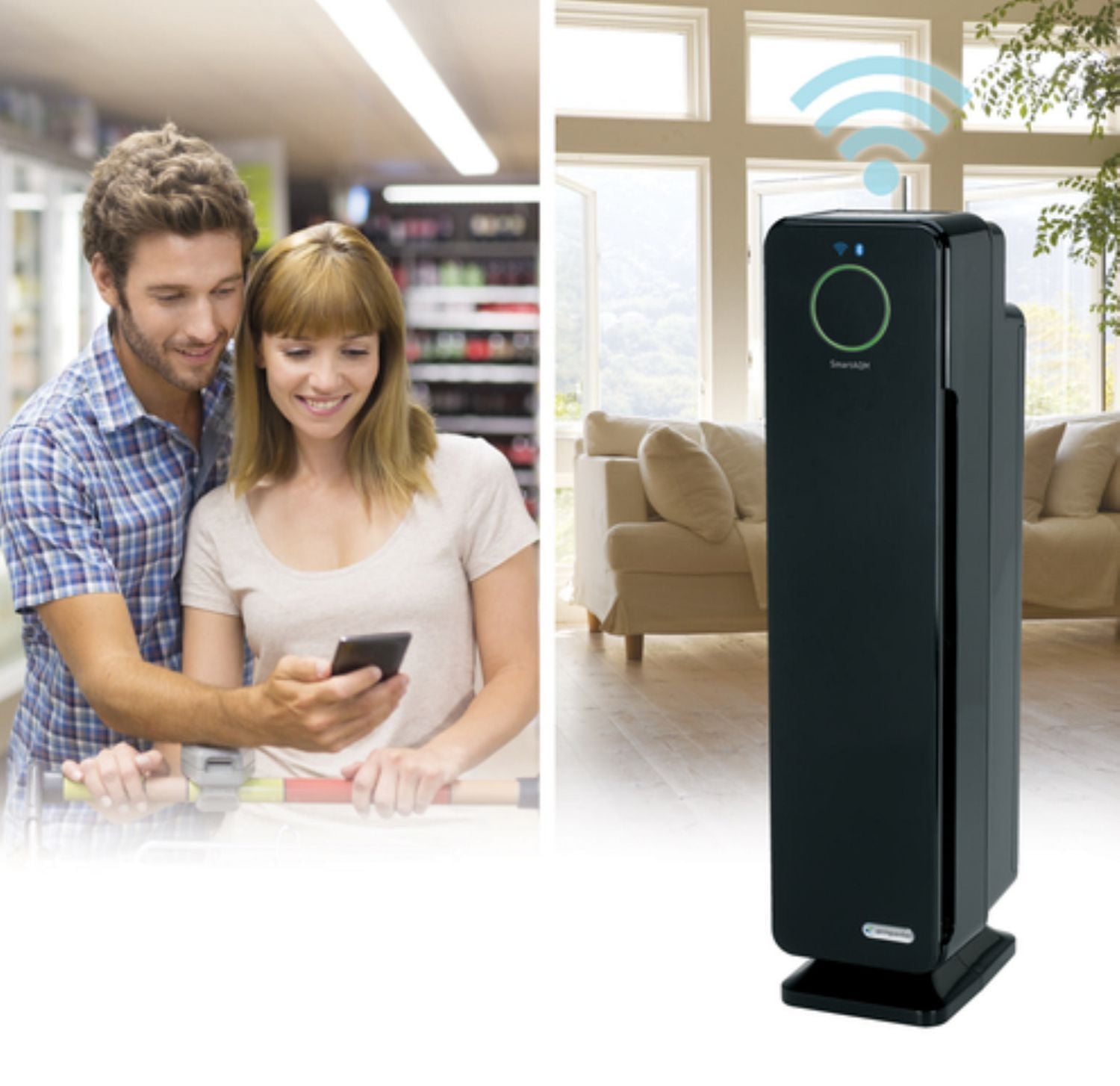 GermGuardian Air Purifier CDAP5500BCA Wi-Fi Smart 4-in-1 with True HEPA