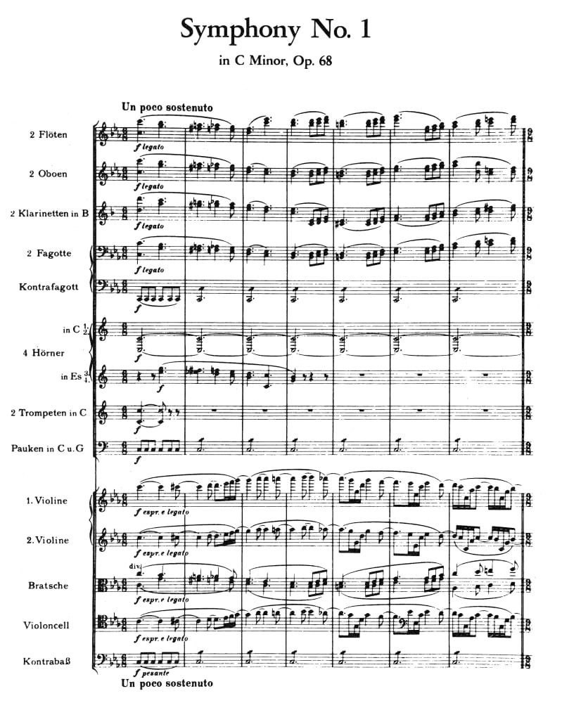 Brahms Orchestral Score Nfirst Page Of The Score Of Johannes Brahms Brahms Orchestral Score Nfirst Page Of The Score Of Johannes Brahms
