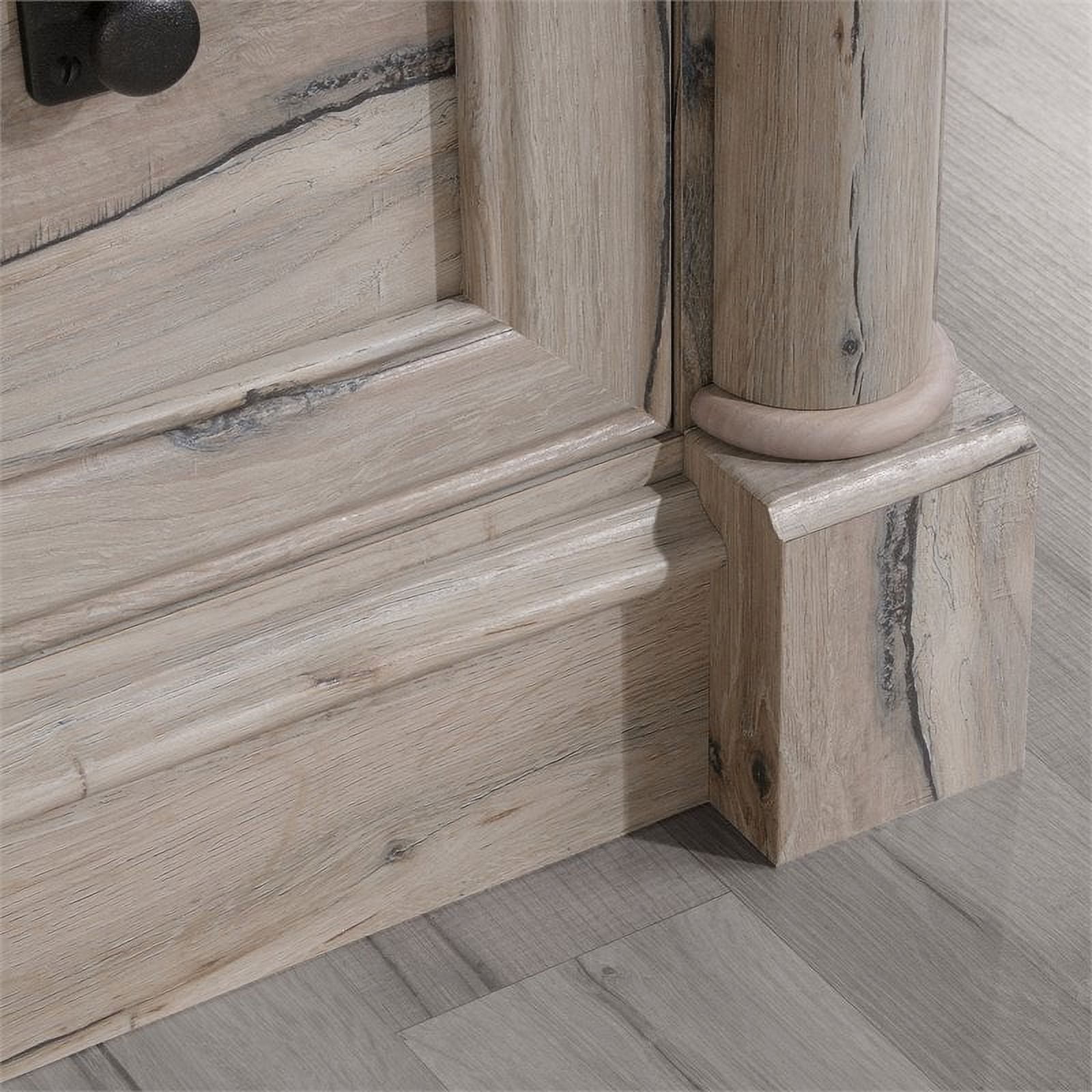 Pemberly Row Carbon Oak Finish Computer Desk Hutch | Engineered Wood & Metal, 38.5"H X 60"W, Attaches To Desk
