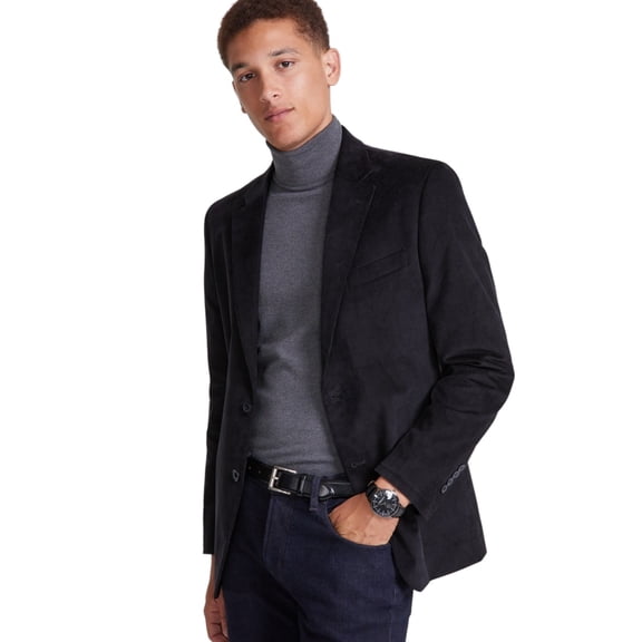 Nautica Mens Modern fit Cotton Corduroy Sport Coat Blazer 40 R Black Solid