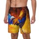 thumbnail image 1 of Balery Colorful Rooster Bañador para hombre, shorts de playa de secado rápido con entrepierna y forro de compresión-Small, 1 of 6