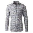 thumbnail image 2 of Ma Croix Men's Long Sleeve Paisley Printed Slim Fit Dress Shirt, 2 of 8