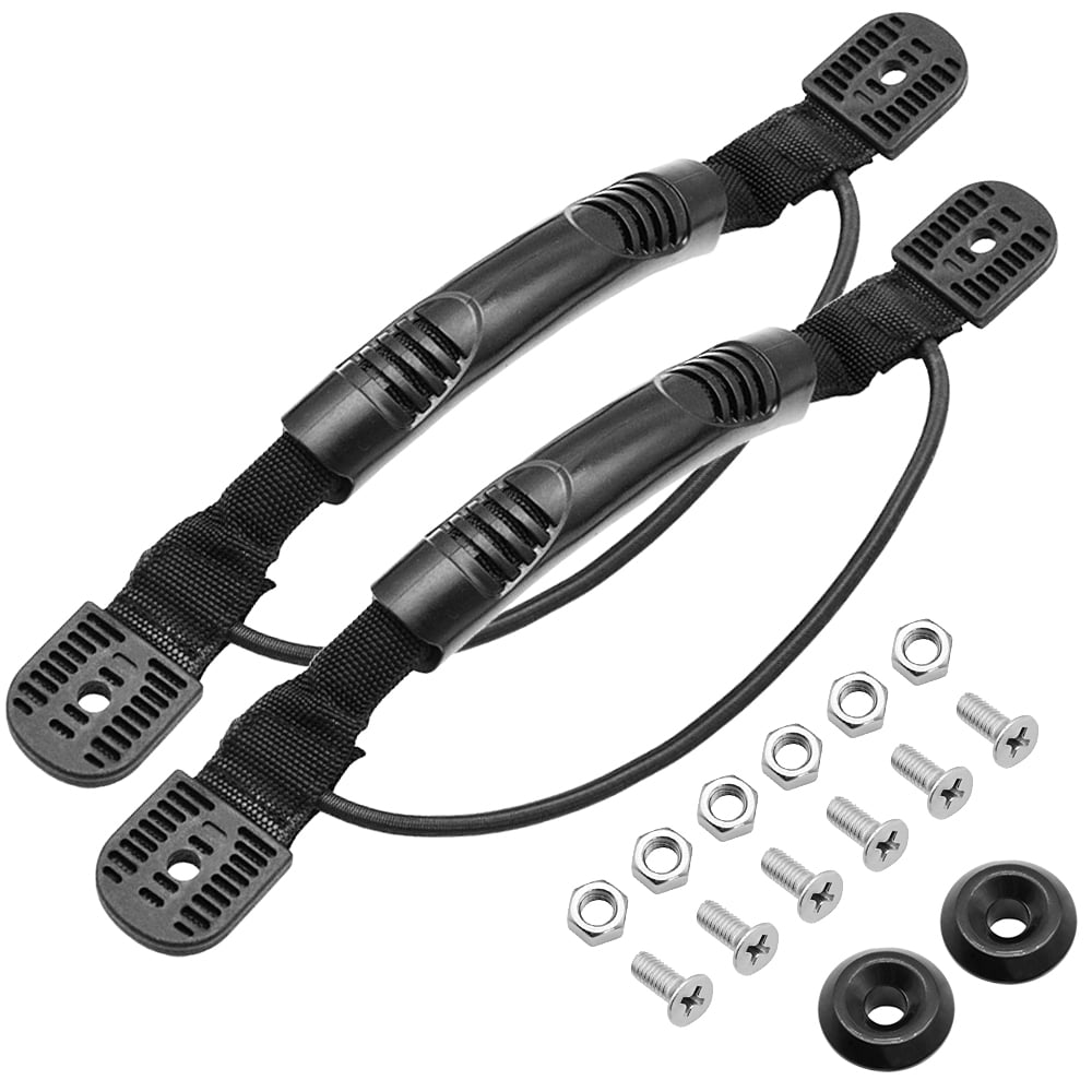 4-Piece Kayak Side Handle Kit With Bungee & J-Hooks | Replacement Carry Handles & Paddle Holder