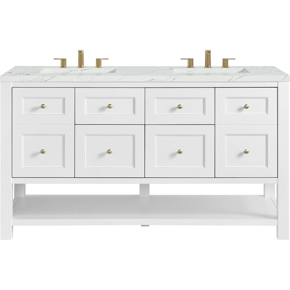 James Martin Vanities 330-V60d-Fenc Breckenridge 60" Free Standing Double Basin Vanity Set
