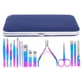thumbnail image 2 of 15pcs Nail Clipper Set Eyebrow Scissors Dead Skin Pusher Manicure Pedicure Kit (7023D), 2 of 14