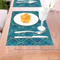 thumbnail image 6 of Blue Teal and Gold Modern Placemats Set of 4, Moroccan Table Mats Washable Heat Resistant Non-Slip for Kitchen Dinner Holiday Party Farmhouse Home Decor 12"x18", 6 of 6