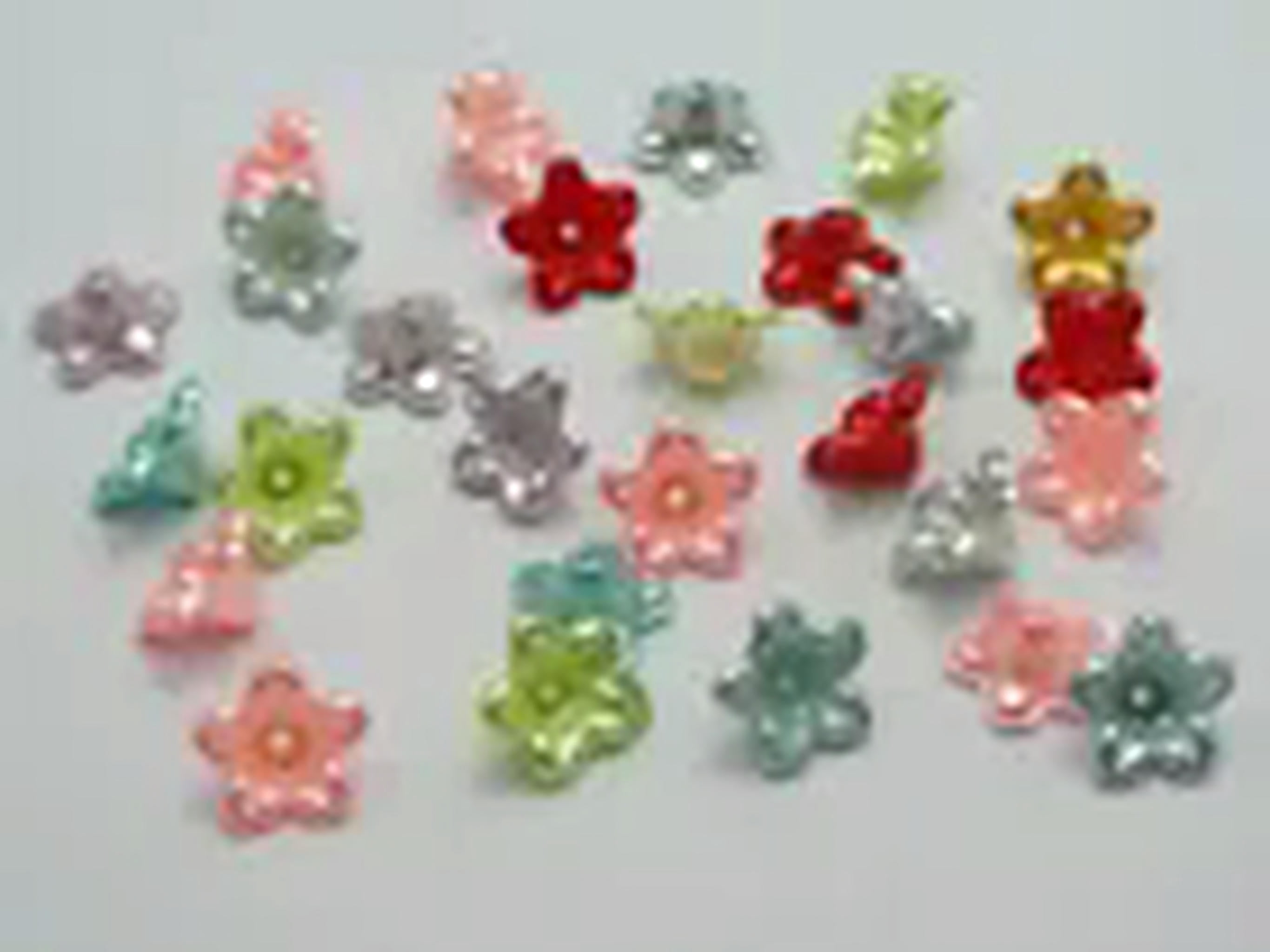 EOEMY 1000 Mixed Color Acrylic Pearl Bead Cap Bellflower Bell Flower Beads 10mm