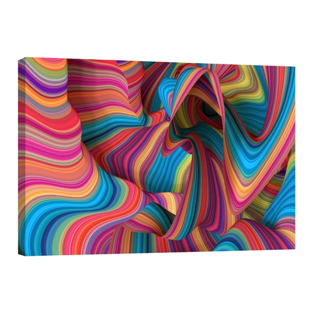 Cuadro Decorativo Abstracto Ondas De Colores Canvas Revolution Cuadro 90 x 60 cm