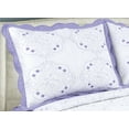 thumbnail image 2 of Marina Decoration Embroidered Stitching Coverlet Bedspread Ultra Soft Solid Bedding Summer Quilt Set with Quilted Sham, Purple Floral Pattern, 2 of 6