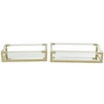 thumbnail image 6 of CosmoLiving by Cosmopolitan 20", 18"W Gold Metal Mirrored Tray with Acrylic Handles, 2-Pieces, 6 of 7