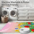 thumbnail image 5 of ODIKA 4'x6' Machine Washable Non-Slip Area Rug, Blooming Meadow Hook Artwork Creation High Traffic Rug, Red, 641038, 5 of 5
