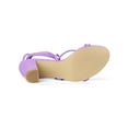 thumbnail image 5 of BLISSFUL STEP Women's Shoes Open Toe Lace Up Block Heel Strappy Heels Lavender 7, 5 of 7