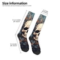thumbnail image 2 of Disketp Vintage Leaf Flower Skull Print Unisex Contrast Color Stockings Lightweight Breathable Ventilation Ankle Contrast Color Stockings, Contrast Color Stockings for Daily, 2 of 6