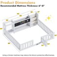 thumbnail image 6 of Advwin Twin Floor Bed with  Gate, Safety Rails, Blackboard, Bookshelf & Toy Storage, Sturdy Wooden Platform Bed Frame, White, 6 of 11