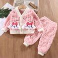thumbnail image 4 of 2024 New Autumn Winter Baby Girl 2PCS Clothes Set Cotton Rabbit Pockets Thick Warm Coat Solid Velvet Jogger Pant Kid Girl Outfit (as picture,2-3Y  100), 4 of 5