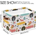 thumbnail image 4 of Coolnut Cartoon Animals Storage Basket Foldable Storage Bin, Canvas Rectangular Storage Basket with Leather Handles for Home Closet & Office Decor Gifts, 4 of 7
