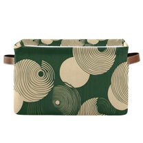 Yayeee Canvas Storage Basket with Handles for Shelves Fabric Bins Closet Organizer, Beige Abstract