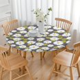 thumbnail image 3 of Elastic Edge Round Tablecloth with Water-Resistant Polyester, Daisy Floral Design for Spring Home Decor, Fits 44-52 Inch Table for Indoor or Outdoor Use, 3 of 7