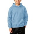 thumbnail image 2 of Vmberlty Kids Oversized Hooded Sweatshirts Teen Boys Solid Color Long Sleeve Hoodies with Functional Pockets Breathable Casual Daily Outdoor Tops, 2 of 6