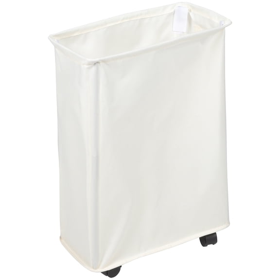 NIAIZEK Beige Slim Laundry Basket with Handle and Wheels Narrow Rolling Storage Bin