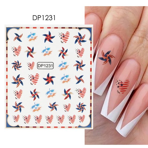 Fake Nails Stickers American Flag Independence Day Statue of Liberty