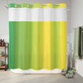 thumbnail image 6 of No Hook Shower Curtain, Green Yellow Omvre Striped Shower Curtains for Bathroom with See Through Top Window, Color Vertical Stripe Waterproof & Washable Bath Curtain 66"x72", 6 of 9