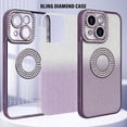 thumbnail image 3 of for iPhone 15 Plus Bling Case Women Girls Luxury Gradient Glitter Diamond Case Sparkle Rhinestone Camera Lens Protection Soft Silicone Shockproof Cover for iPhone 15 Plus 6.7 inch, Purple, 3 of 12