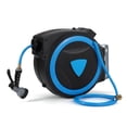 thumbnail image 1 of Bingirl Retractable Garden Hose Reel 100FT 12 Inch Hose System Auto Rewind Slow Return 9 Mode Spray Control Tool Free Mounting for Large Yards Farms Landscapes, 1 of 6