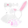 thumbnail image 5 of KAKOWELY 1 juego de disfraz de conejo, diadema con orejas de animal, guantes de cola, accesorio para disfraz de conejo de Pascua, falda tutú, 5 of 5